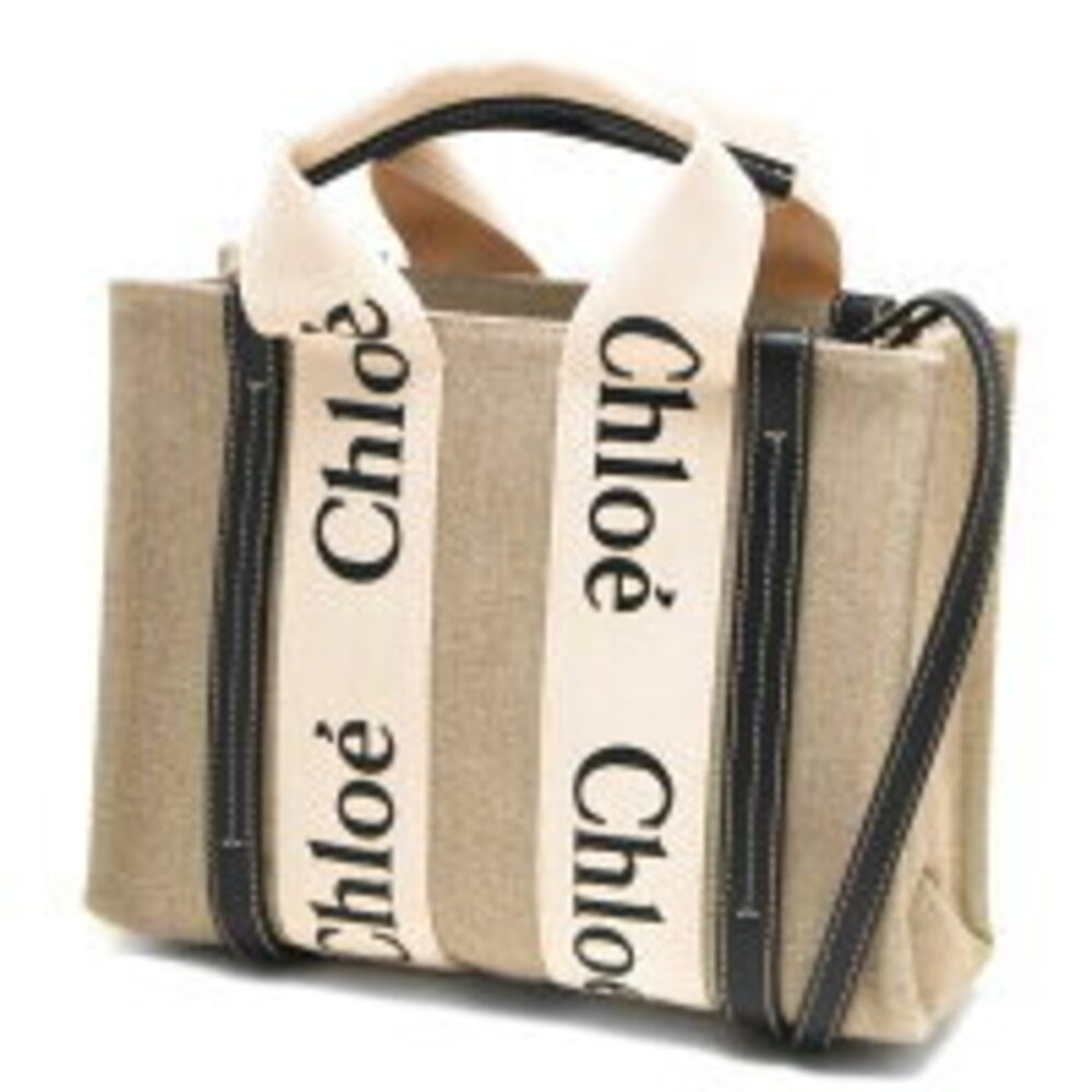 Chloe Woody Tote Bag Shoulder Handbag Beige White Blue Navy Blue